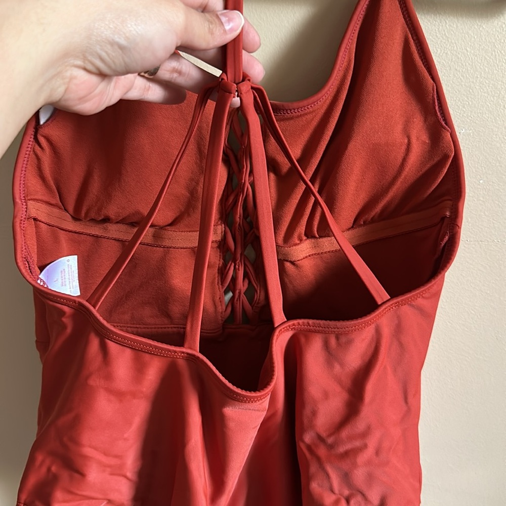 Xhilaration burnt orange one piece swimsuit/bodysuit L - Picture 6 of 7